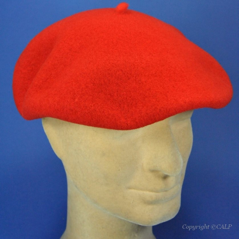 béret rouge en laine Ø 30.20 cm