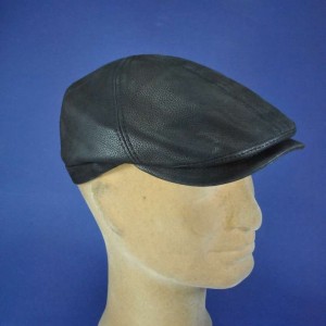 casquette haut de gamme cuir forme anglaise noire