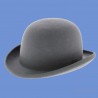 chapeau melon feutre de poil gris : couleur - gris, taille - 54cm