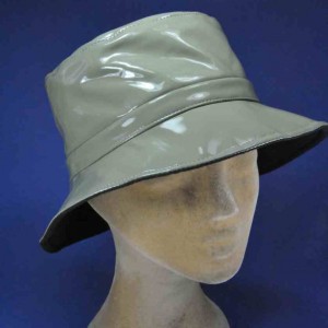 Chapeau de pluie imperméable PVC kaki femme