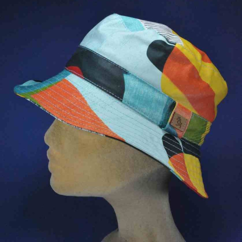Chapeau de pluie imperméable multicolore bleu, UPF 50+
