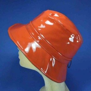 Chapeau de pluie imperméable PVC brique femme