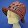 Chapeau coton enduit femme : couleur - bordeaux, taille - 55cm