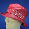 chapeau bob de pluie imperméable femme : couleur - rouge, taille - 57cm