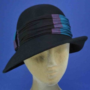 chapeau cloche feutre de laine femme noir