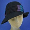 chapeau cloche feutre de laine femme noir : couleur - noir, taille - M.56.57cm