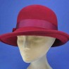 chapeau cloche feutre de laine retro femme rubis : couleur - rubis, taille - M.56.57cm