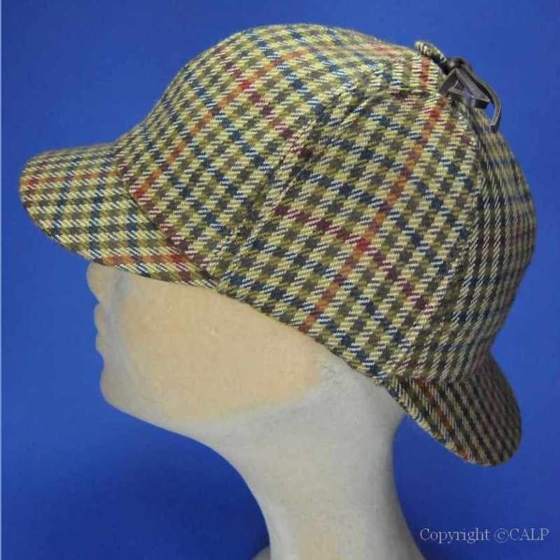 Casquette Sherlock Holmes Deerstalker Pour Homme – Laine Mélangée, Neuve Avec étiquettes