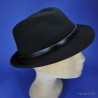 Chapeau forme Trilby femme : couleur - noir, taille - 59cm