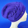 Bonnet torsadé : couleur - prune 45, taille unique - 55 à 59cm