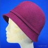 chapeau cloche rétro : couleur - bordeaux, taille - 56.57cm