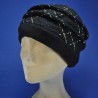 Toque fashion femme en laine fabrication francaise : couleur - noir, taille - Elastiqué 54 à 57cm