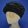 Toque femme fabrication francaise : couleur - noir, taille - Elastiqué 54 à 57cm