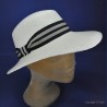 Véritable casquette Panama femmes :  garniture - marine - gris, couleur - blanchi, taille - M.56.57cm