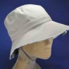 chapeau de soleil coton beige avec mentoniére : couleur - beige, taille - M.56.57cm