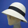 chapeau panama retro années folles : couleur - naturel/noir, taille - S.55-56 cm