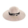 Capeline anti UV  femme tres grand bord monroe sable : couleur - noir, Taille Réglable - par lacet de 55cm à 59cm