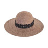 Capeline anti UV  femme tres grand bord monroe suede : couleur - suede, Taille Réglable - par lacet de 55cm à 59cm