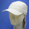 Casquette anti UV avec protége nuque taille réglable beige : couleur - beige, Mixte - Homme et Femme, taille - S.M 54 à 57cm