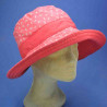 chapeau été framboise en lin et coton taille réglable : couleur - framboise, Taille Réglable - par lacet de 55cm à 59cm