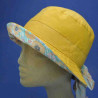 chapeau bob été moutarde en lin et coton taille réglable : couleur - moutarde, Taille Réglable - par lacet de 55cm à 59cm