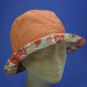 chapeau bob été terracota en lin et coton taille réglable : couleur - terracotta, Taille Réglable - par lacet de 55cm à 59cm