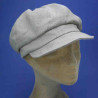 Gavroche ficelle d'été lin visiére souple : couleur - ficelle, taille - Elastiqué 54 à 57cm