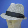 Chapeau trilby paille de papier poivre et sel homme et femme : couleur - sel et poivre, Mixte - Homme et Femme, taille - S-(55-56 cm)