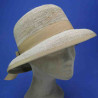 Chapeau cloche beige Raphia haut de gamme :  garniture - beige, couleur - naturel, taille - 56.57cm