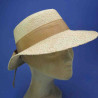 casquette longue visiére beige paille raphia tressé :  garniture - beige, couleur - naturel, Modéle - Femme, taille - 57cm