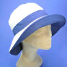 Chapeau de plage lin coton grand bord marine : couleur - bleu marine 5, Taille Réglable - par lacet de 55cm à 59cm