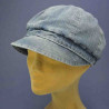 Petite Casquette gavroche d'été en jean : couleur - jean clair, Taille Réglable - elastiqué de 54 cm à 58 cm