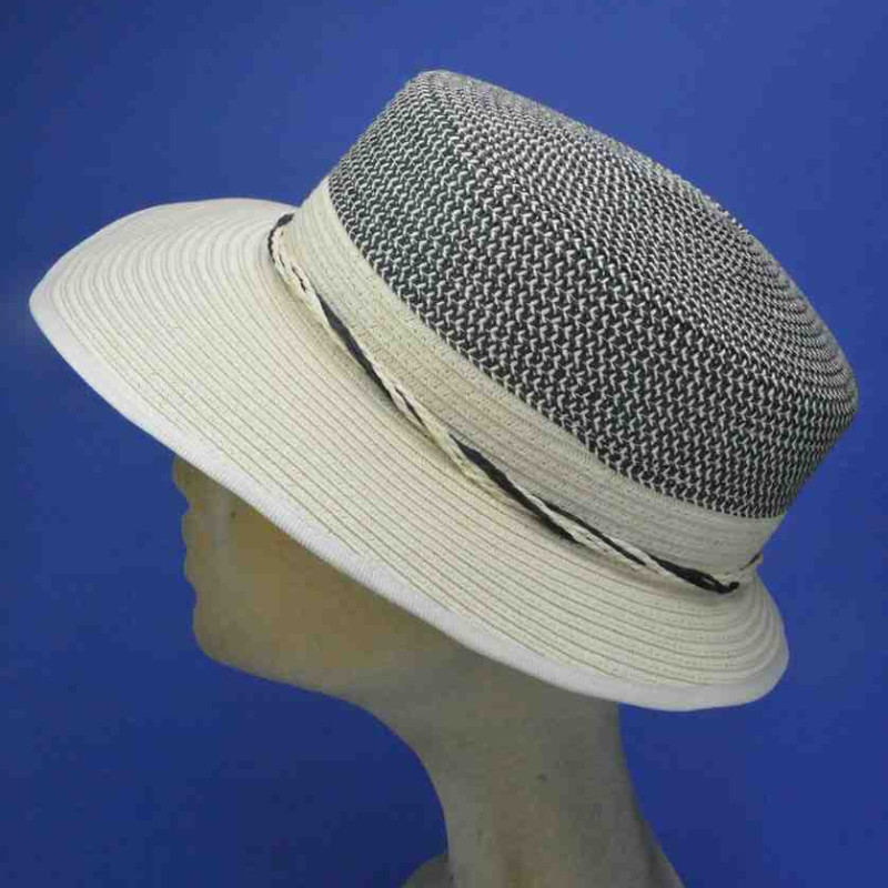 Casquette longue visière bordeaux paille de papier | Chapeau été femme