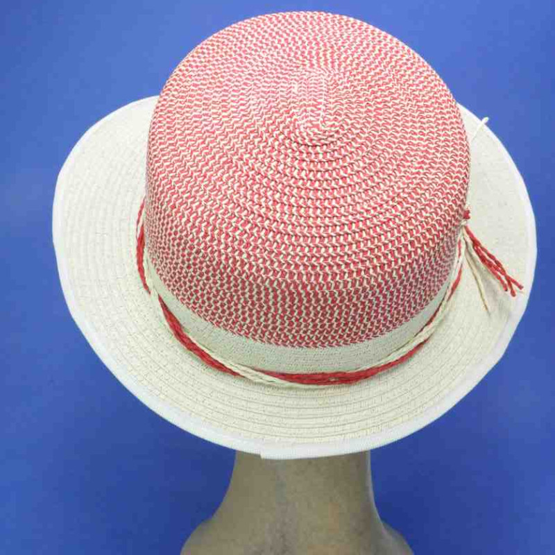Casquette Femme En Papier De Paille Isotoner - Bande élastique Réglable (57-59 Cm), Visière élégante Beige/noir