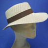 casquette longue visiére beige paille papier : couleur - beige, taille - 55cm