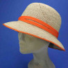 Chapeau cloche orange Raphia crochet : couleur - orange 76, taille - 56.57cm