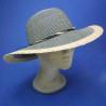 capeline paille cousue papier noir et raphia grand bord femme : couleur - noir, taille - M.56.57cm