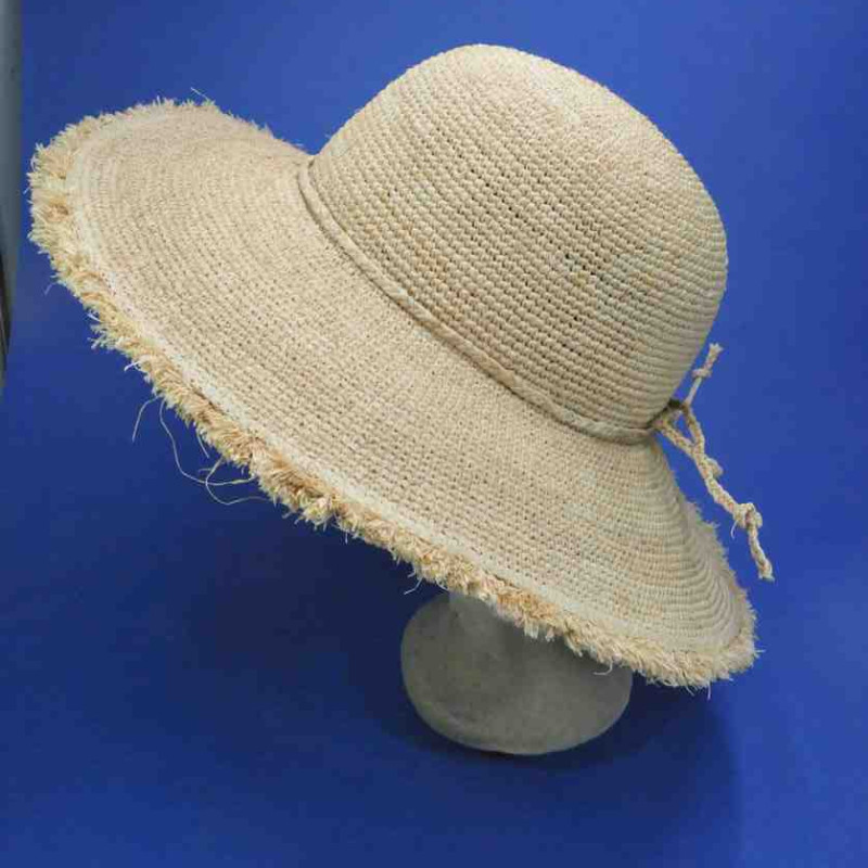 Grande capeline en raphia naturel |Chapeau à grands bords pour femme
