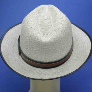 Chapeau Panama fedora classique gansé cuir homme