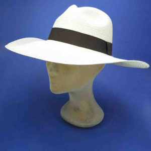 Panama chapeau marron trés grand bord mixte