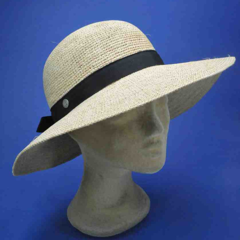 Capeline Raphia crochet naturel avec grand bord | Capeline pour femme