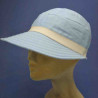 Casquette large visière lin coton bleue pour femme : couleur - Blue, Taille Réglable - elastiqué de 54 cm à 58 cm