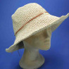 Chapeau cloche naturel en paille macramé : couleur - naturel, Taille Réglable - par lacet de 54cm à 58cm