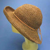 Chapeau cloche marron en paille macramé : couleur - marron 0, Taille Réglable - par lacet de 54cm à 58cm