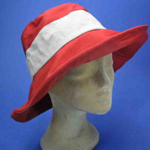 Chapeau bob rouge coton femme premier prix
