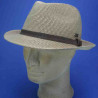 Chapeau trilby tresse fine papier : couleur - noisette, taille - S.54.55cm