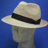 chapeau raphia tressé et crochet homme garniture coton noir :  garniture - noir, couleur - naturel 42, taille - 59cm