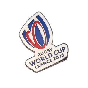 béret bleu marine avec pin's officiel coupe du monde de rugby 2023