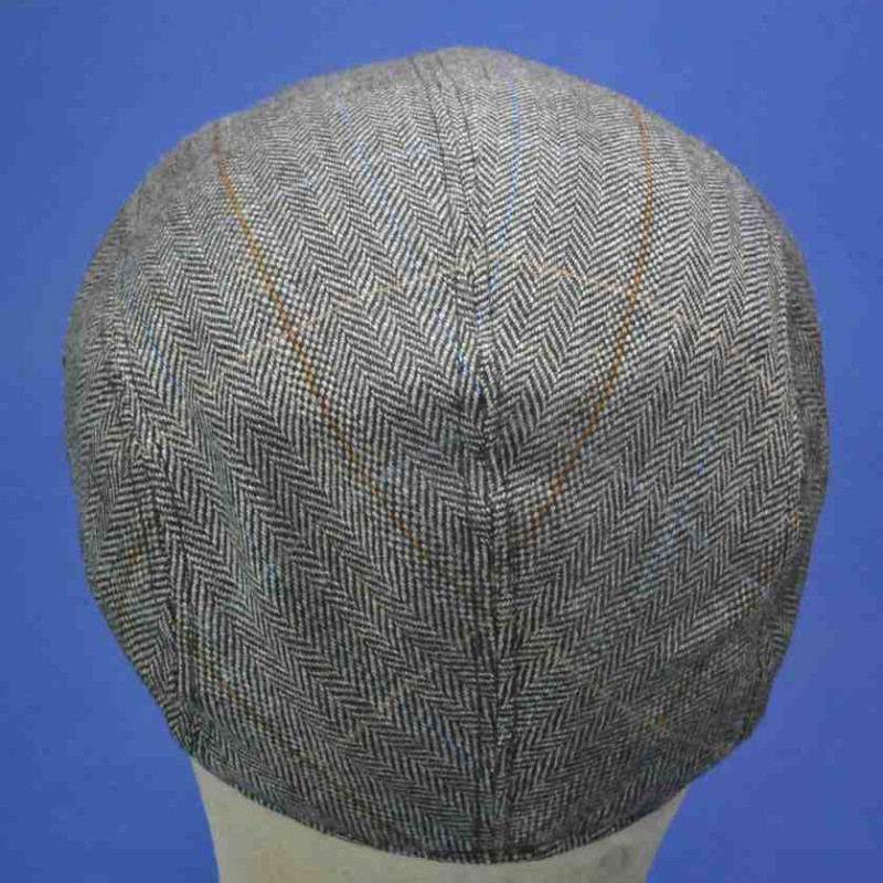 Casquette laine vierge imperméable gris anthracite chiné doublée