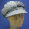 Gavroche casquette laine femme upcycling gris : couleur - gris, taille - elastiqué de 54 cm à 58 cm